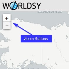 A view of the zoom buttons in relation to the site.